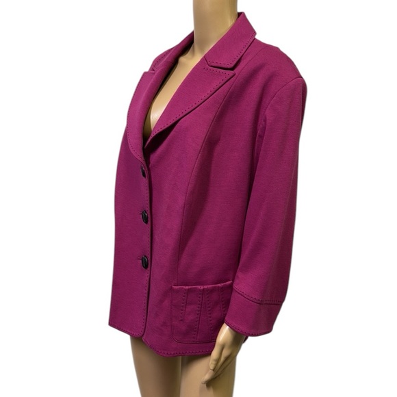 Larry Levine Classics 3 Quarter Sleeve Knit Jacket with Pockets Plus Size 28W - Picture 2 of 12